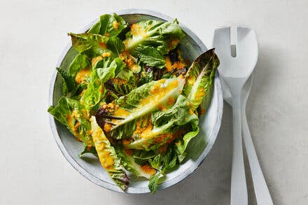 Crunchy Greens With Carrot-Ginger Dressing