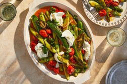Image for Grilled Cucumbers With Tomato-Cardamom Dressing and Mozzarella