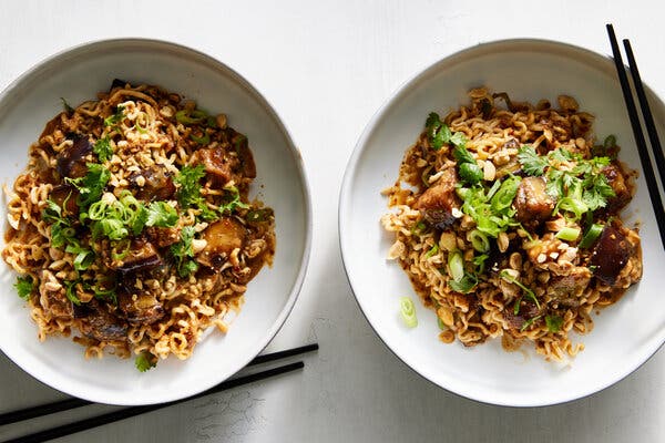 Vegan Dan Dan Noodles With Eggplant