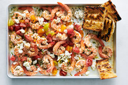 Image for Sheet-Pan Shrimp With Tomatoes, Feta and Oregano