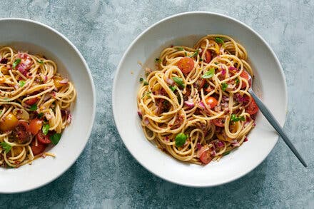 Pasta Fredda with Cherry Tomatoes, Anchovies and Herbs