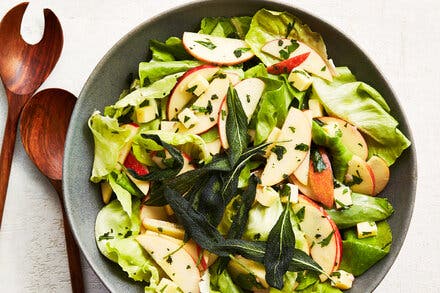 Fall Salad With Apples, Cheddar and Crispy Sage