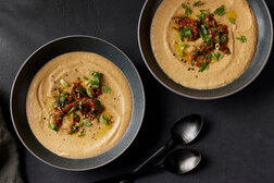 Image for Creamy Cauliflower Soup With Harissa Tomatoes