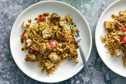 Chicken and Orzo With Sun-Dried Tomato and Basil Vinaigrette