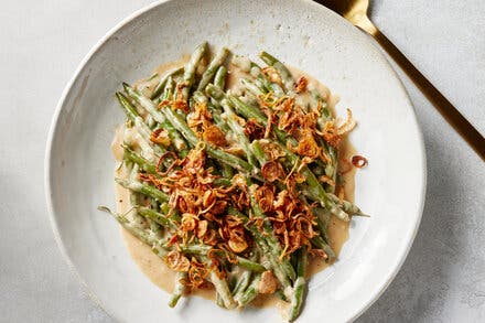 Miso Gravy-Smothered Green Beans