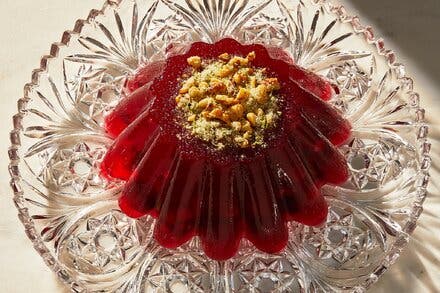 Cranberry Jelly Salad With Lime-Sugared Nuts