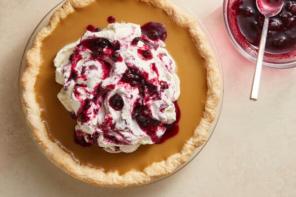 Maple Cream Pie With Blueberries