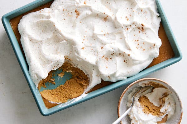 Pumpkin-Butterscotch Custard With Spiced Whipped Cream