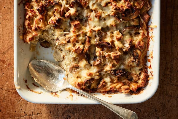 Mushroom and Gruyère Bread Pudding