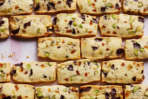 Orange, Pistachio and Chocolate Shortbread