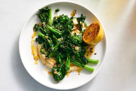 Charred Broccoli Rabe With Ajo Blanco Sauce