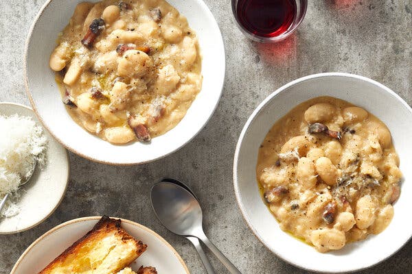 Slow-Cooker Butter Beans With Pecorino and Pancetta 