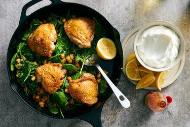 One-Pan Crispy Chicken and Chickpeas