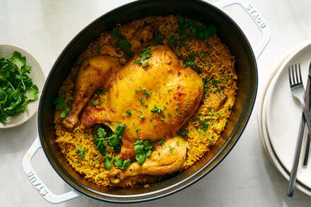 One-Pot Whole Roasted Chicken and Rice
