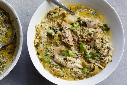 Creamy Spinach-Artichoke Chicken Stew