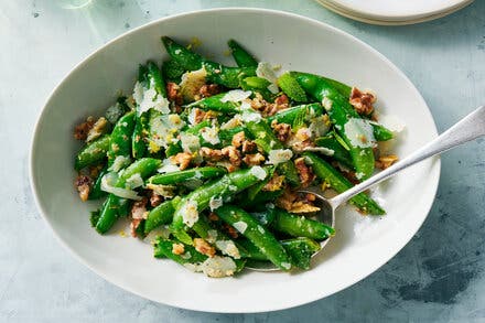 Snap Pea Salad With Walnuts and Parmesan