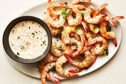 Roasted Shrimp Cocktail With Horseradish Sauce