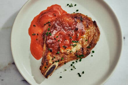 Grilled Pork Chops With Plum BBQ Sauce