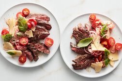 Image for Grilled Steak With Tomatoes, Basil and Cheddar
