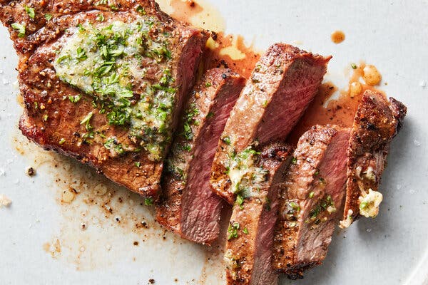 Air-Fryer Steak with Garlic-Herb Butter