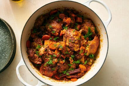 Braised Chicken Thighs With Sweet Potatoes and Dates