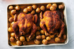 Image for Paprika-Roasted Chickens and Potatoes