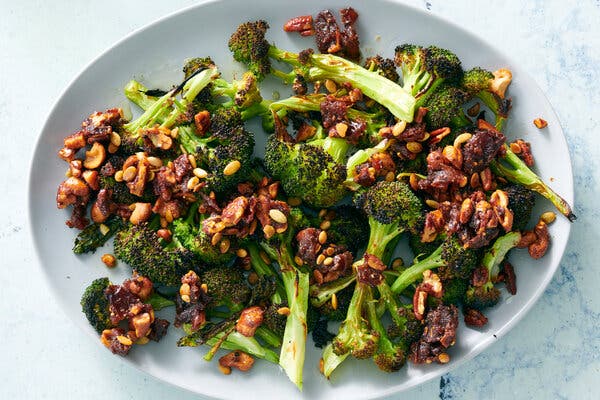 Broccoli With Sizzled Nuts and Dates