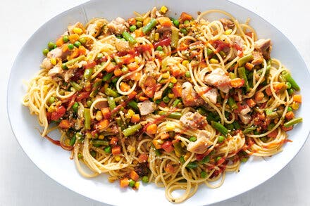 Spaghetti Stir-Fry With Chicken 