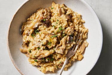 Mushroom Risotto With Peas