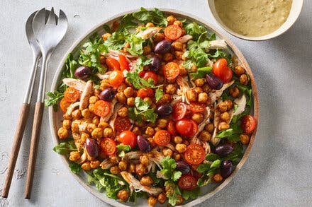 Chickpea-Chicken Salad With Green Harissa Dressing