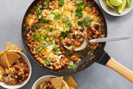 Cheesy Green Chile Bean Bake