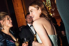 Emma Stone with her Oscar for best actress.