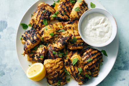 Shawarma-Spiced Grilled Chicken With Tahini-Yogurt Sauce