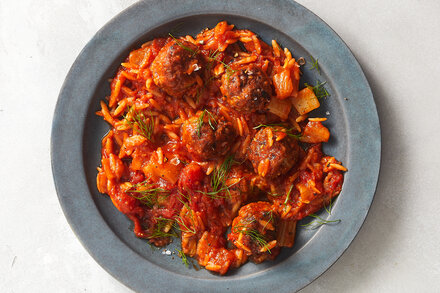 Image for One-Pot Lamb Meatballs With Tomato, Fennel and Orzo