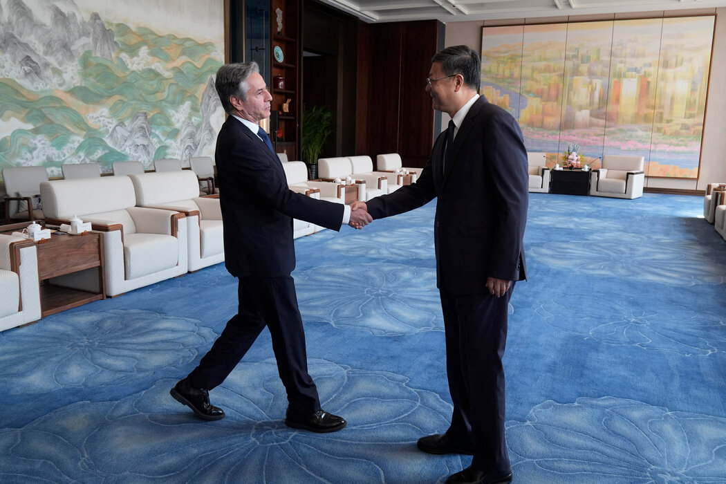 美国国务卿布林肯周四与上海市委书记陈吉宁见面。