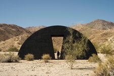 “Liquid A Place,” a 2023 sculpture by Torkwase Dyson that was installed in Palm Desert, Calif.