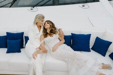 On May 11, Sandy Yawn, left, and Leah Shafer were married in Fort Lauderdale, Fla., aboard She’s a 10 Too, a superyacht lent to the couple by their friend Carolyn Aronson.