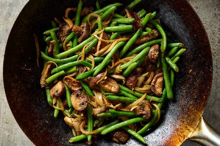 Cumin Green Beans and Mushrooms