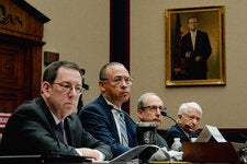 Appearing before the House committee: Michael Schill of Northwestern University, Jonathan Holloway of Rutgers University, Frederick Lawrence, chief executive of the Phi Beta Kappa Society, and Gene D. Block, chancellor of the University of California Los Angeles.