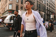 A shirt in the breeze, shades in the matrix. From April through early May, New Yorkers seem to make decisions to accommodate unpredictable weather patterns.