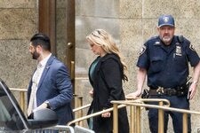 Stormy Daniels leaving the Manhattan criminal court after testifying on Thursday.