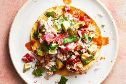 Spicy Tuna and Avocado Tostadas 