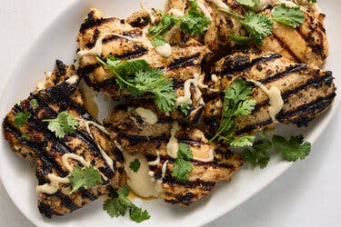 Grilled Tahini-Honey Chicken Thighs