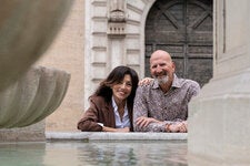 Rosaria Silvano and Douglas Ritter in Rome, where they just closed on a new apartment. With a budget of up to $950,000, the couple wanted a two-bedroom with a terrace in the Trastevere neighborhood.