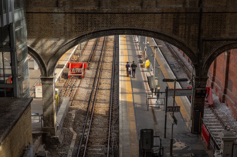 The Crystal Palace railway station is named for the large glass structure that was moved to Southeast London after the 1851 Great Exhibition. The structure later burned down.