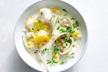 Summer Chowder With Cod and Clams