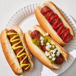 Ali Slagle’s grilled hot dogs.