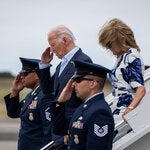 President Biden, with his wife, Jill, arriving in New York on Saturday for a campaign reception. His campaign has been in a battle mode to reassure donors and supporters.