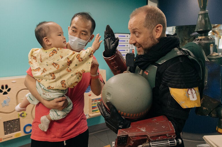 Dr. Alex Arroyo, the director of pediatric emergency medicine at Maimonides Medical Center in Brooklyn, started wearing costumes to cheer up patients in 2021.