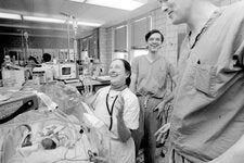 In the 1960s, Dr. Mildred Stahlman saved 11 of 26 babies who had respiratory disease by pioneering the use of miniature iron lung machines. She is seen in the center in this undated photo.